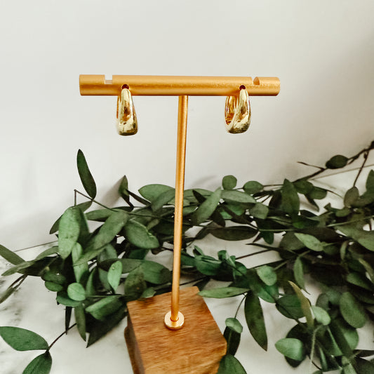 Mable Huggie Hoop Earrings | 14K Plated Gold