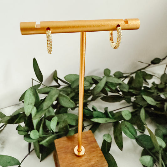 Maggie Huggie Hoop Earrings | 14K Plated Gold