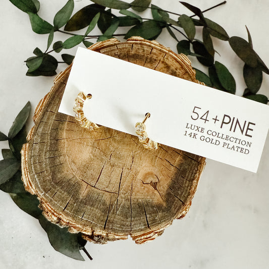 Ellie Huggie Hoop Earrings | 14K Plated Gold