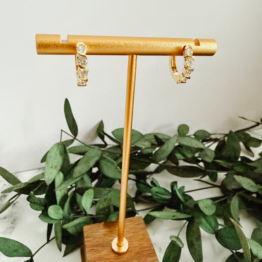 Ellie Huggie Hoop Earrings | 14K Plated Gold