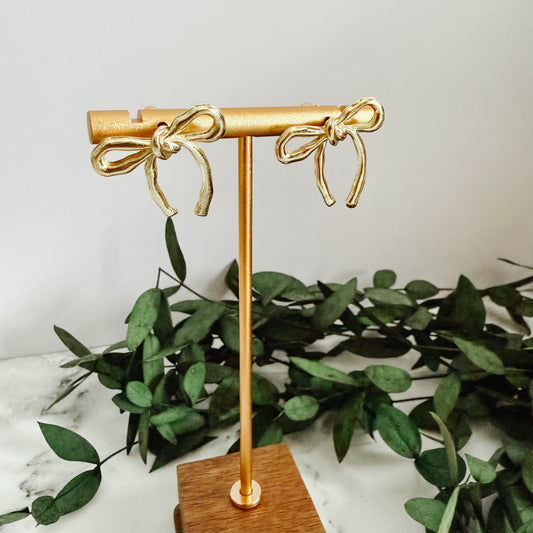 Vintage Bow Earrings | 14K Plated Gold